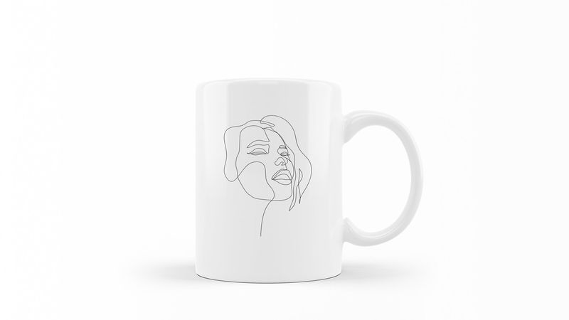 Designer Line Art Coffee Mug - Beauty 27