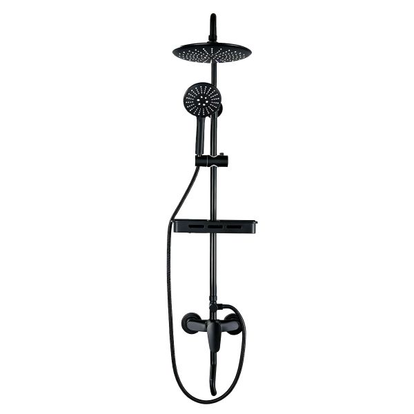Flying C3 3-Gear ABS Round Rain Shower Head + Handheld Spray + ABS Tray Set