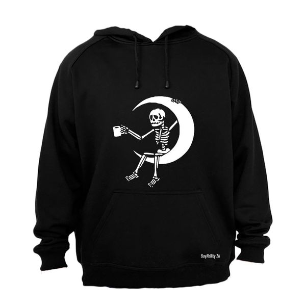 Skeleton On The Moon Halloween - Hoodie
