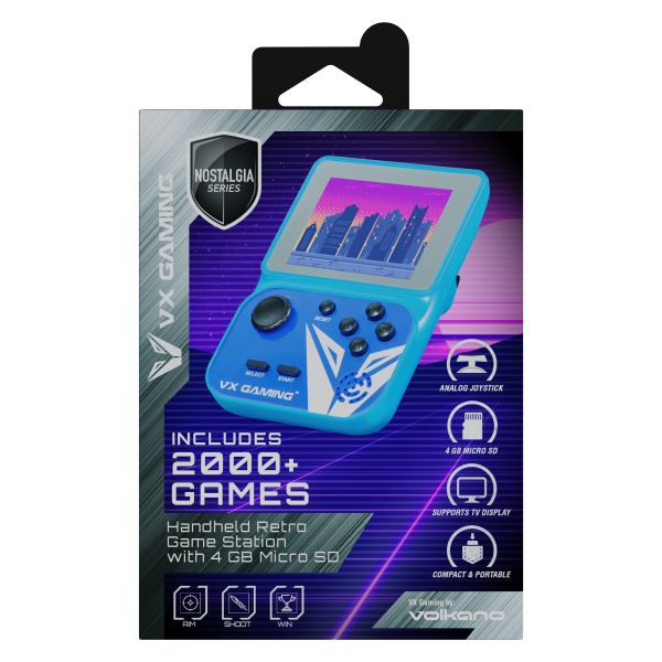 VX Gaming Nostalgia Series Handheld Retro Game Station with 4GB Micro SD