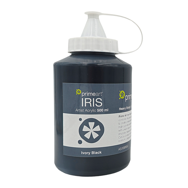 Prime Art IRIS Artist Acrylic Ivory Black 500ml