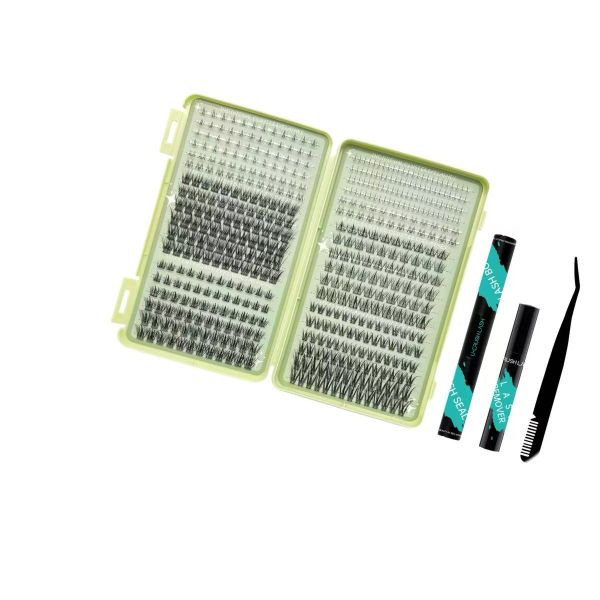 Fashion 680-Piece False Eyelash Set Soft Single Eyelashes 8-16mm Mixed
