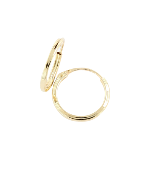 Art Jewellers 9ct Yellow Gold 10mm Classic Gypsey Hoop Earrings