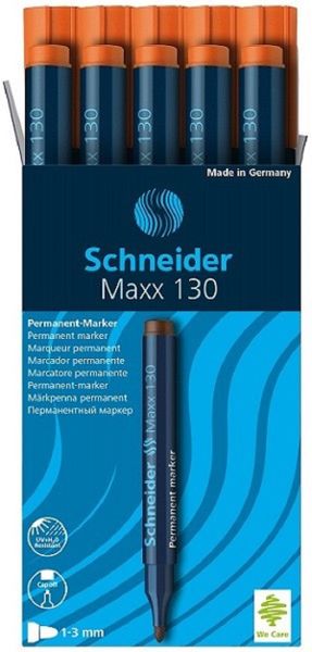 Schneider Maxx 130- Bullet Point Permanent Marker Orange 10's