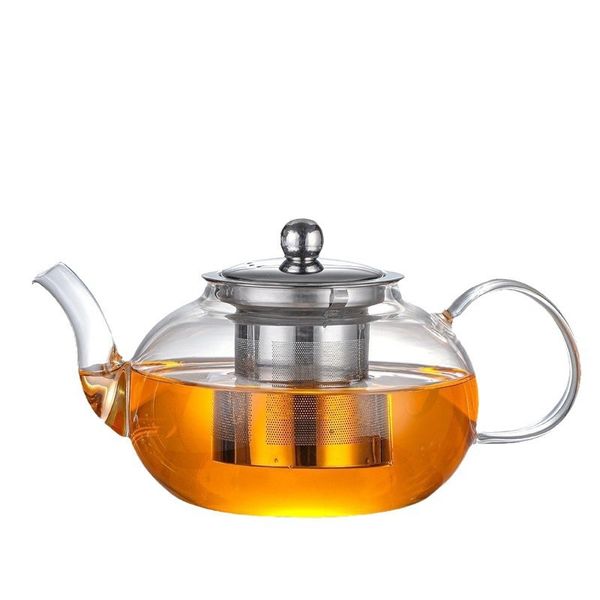 40OZ Borosilicate Glass Teapot with Infuser, Stovetop Safe Clear Kettle