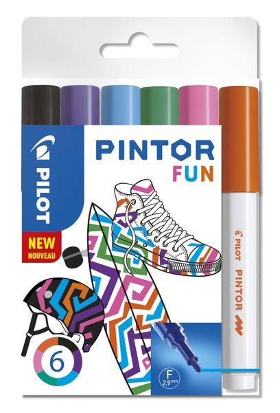 Pilot SW-PT Fine Point Pintor Paint Marker - Fun Wallet of 6