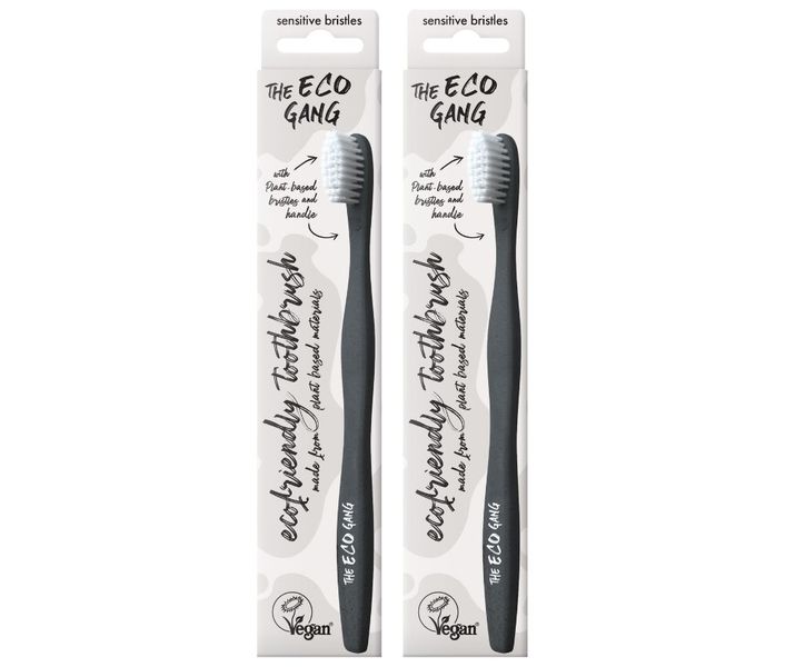 The Eco Gang Plant-Based Toothbrush Sensitive - White - 2 Pack