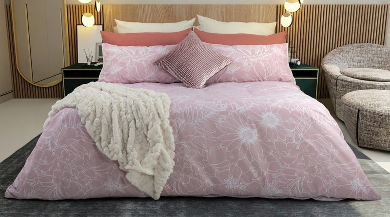 Horrockses Bristol Protea Embellished 144TC Duvet Cover Set