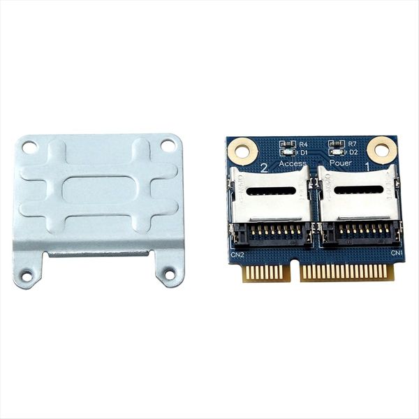 Mini Pci-E Adapter 2 Ssd Hdd For Laptop Dual Micro- Sd Sdhc Sdxc Tf