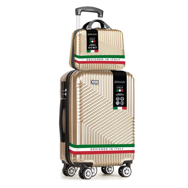 Eco 2 Piece Roma Hardshell Spinner Luggage Set 55cm with Cosmetic Bag