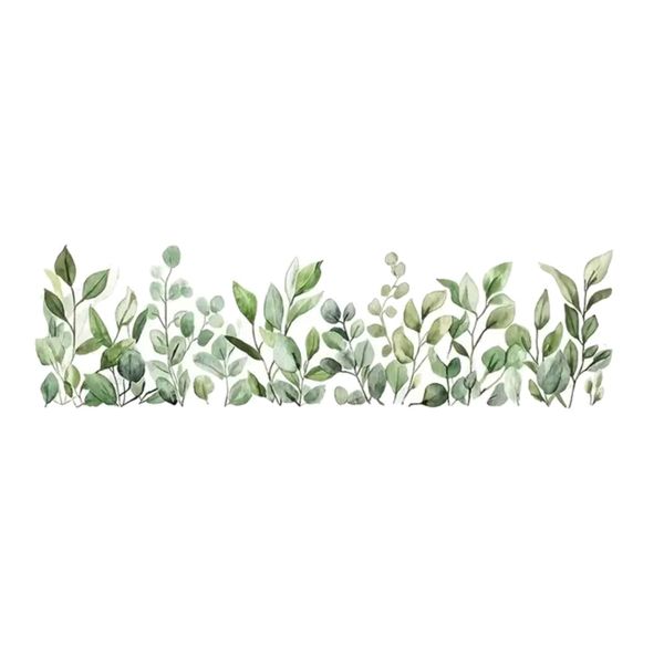 Decor Double-Sided Print Green Leaf Window Glass Sticker -75cm