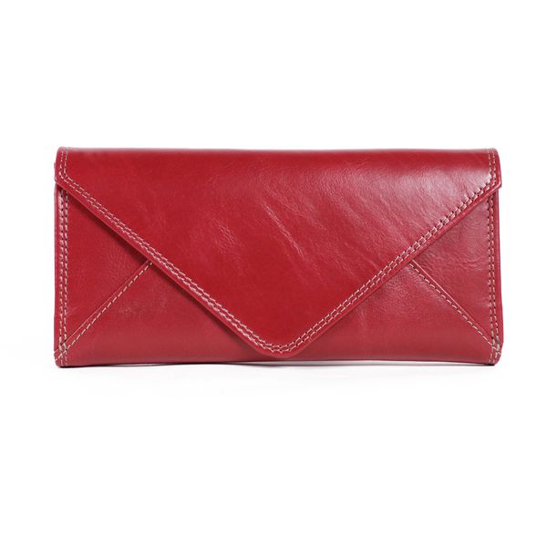 NUVO - AW155 Genuine Leather Envelope Purse in Red