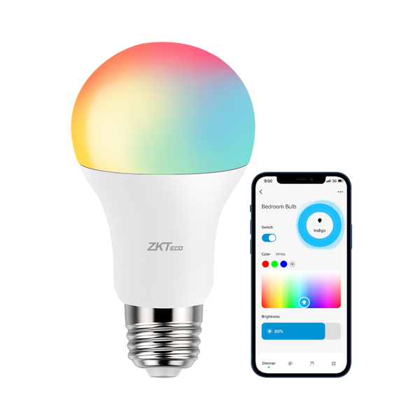 ZKTeco LB1 Smart WiFi LED Light Bulb, RGB, App Control, Dimmable, E27