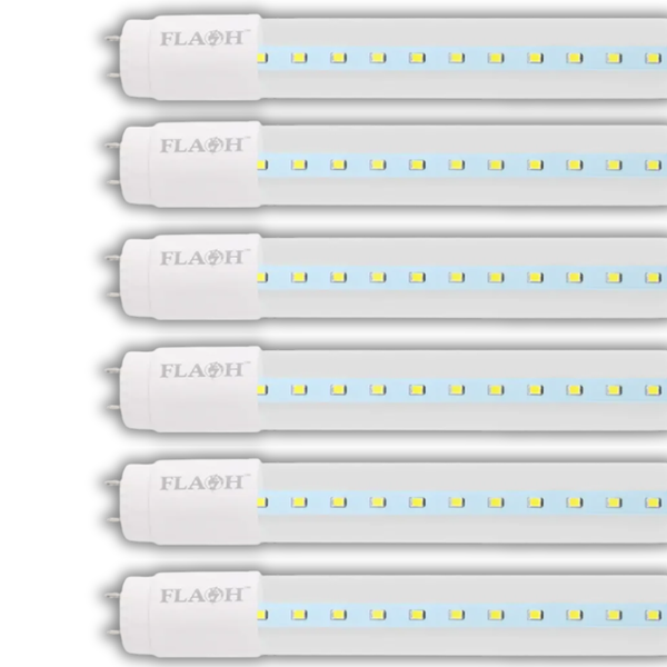 Flash 24W LED 5FT Clear T8 Tube 6500K- 6 Pack
