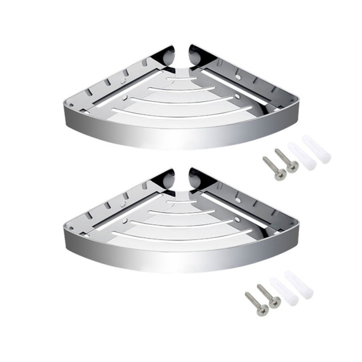 Thick Stainless Steel Wall Mount Corner Shower Shelf CaddyDoble Layer