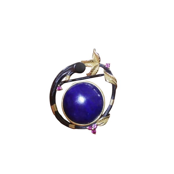 Vintage Natural Lapis Lazuli Brooch Dual-Purpose Fine Jewellery