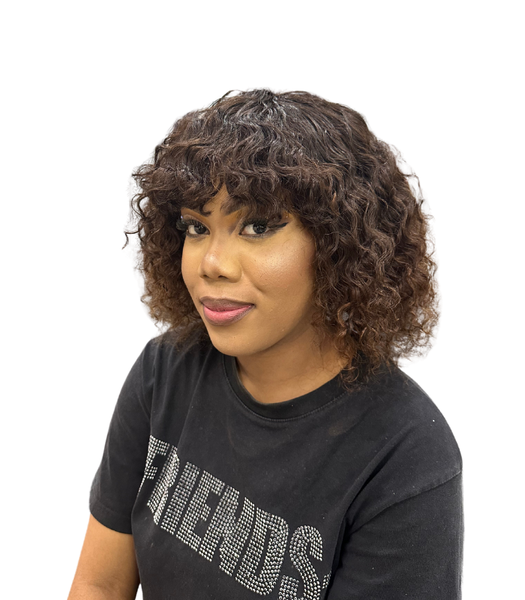Double Drawn Chocolate Brown Glue-less Fringe Unit