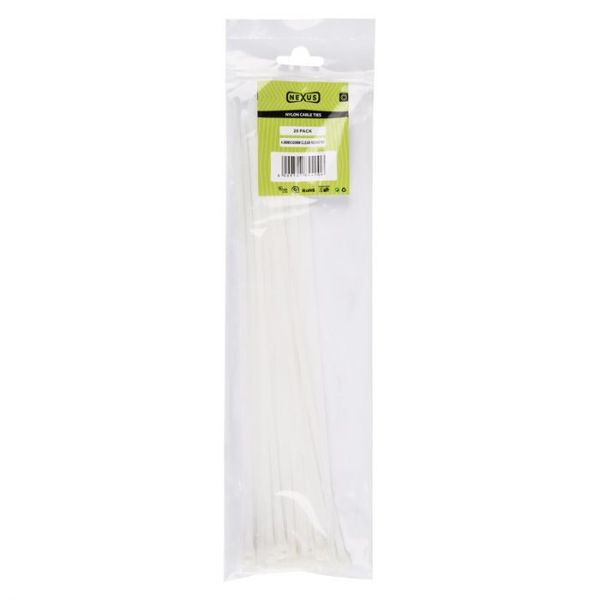 Bulk Pack 10 x Nexus Cable Ties 4.8x300mm T501 20pk Clear