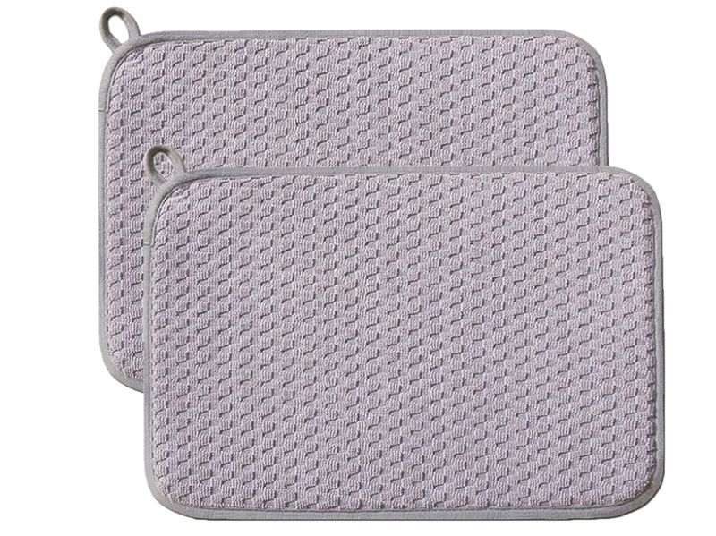 Dish Drying Mats for Kitchen Counter 2 Pack, Dish Drying Pads Absorbent,