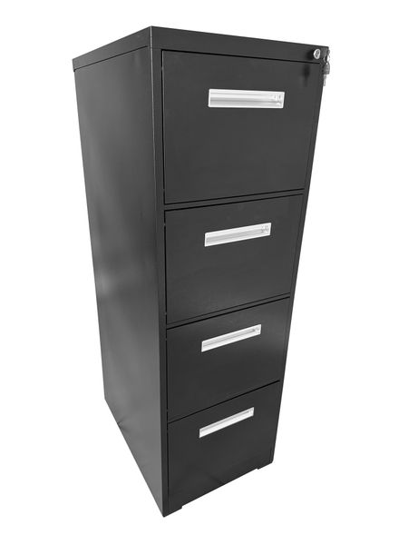 4-Drawer Steel Filing Cabinet - Black