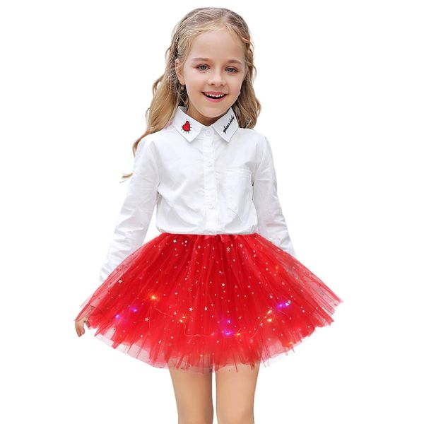 Girl Tutu Skirts with LED Magic Light for Ballet Dance Party Costume