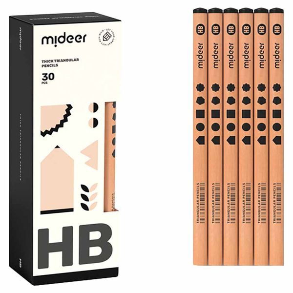 Mideer Triangular HB Pencils Correct Pencil Grip for for Early Writing 30pc