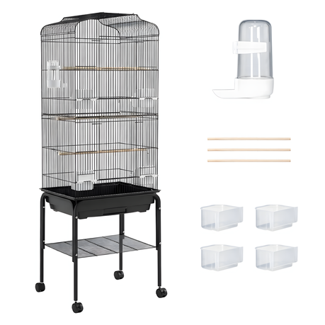Parrot Cage Set with Feeder and Perch for Small Birds Lovebirds Cockatiels Image