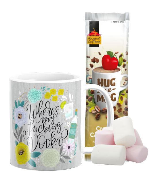 PepperSt Hug Mug with marshmallows | Where's my F...ing Vodka?