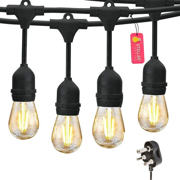 Stellar Lighting 10m 20 LED Festoon Vintage Drop String Lights Outdoor