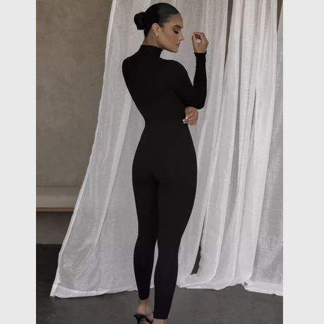 Lira Plain High Neck Long Jumpsuit