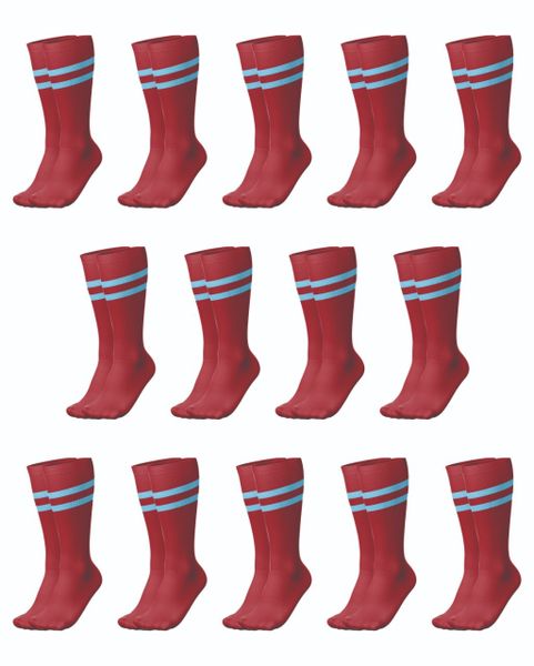 Ronex Soccer Socks - Set of 14 Pairs - Sky/Navy