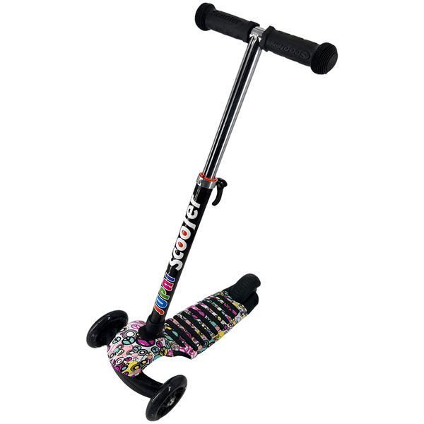 White And Pink Graffiti Design Kids Scooter