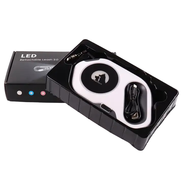 Retractable Dog Leash with Rechargeable LED Light - 5 Meter