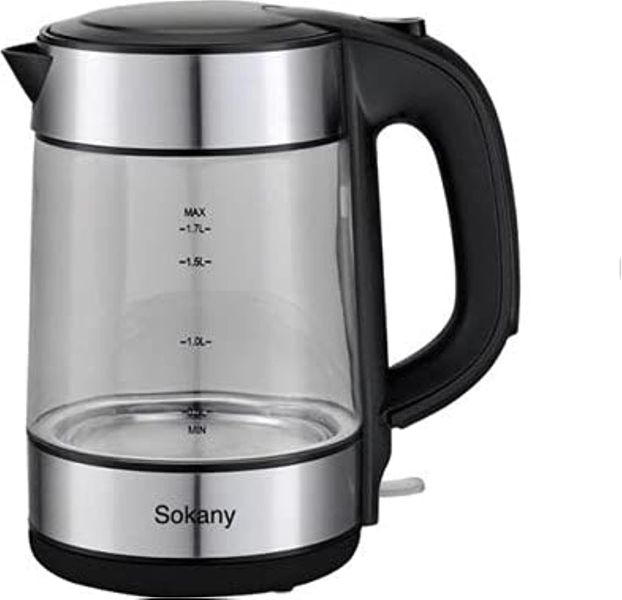 1.7L Sokany FK-1509 Glass Kettle