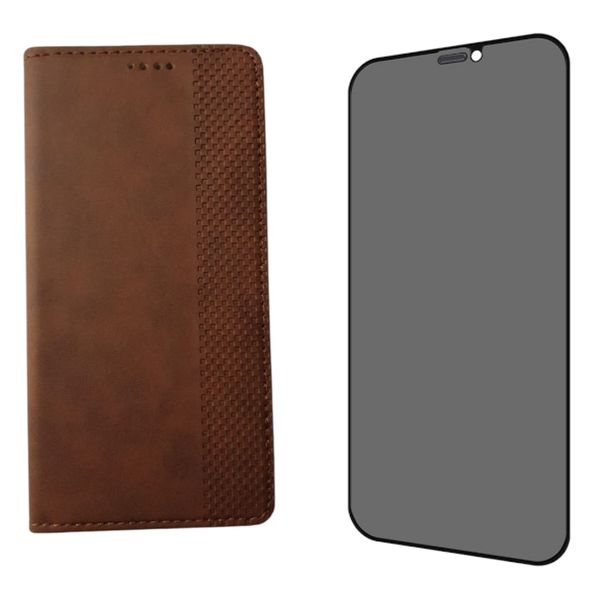 New Flip Cover Privecy Glass Combo Compatible with Samsung Galaxy A05