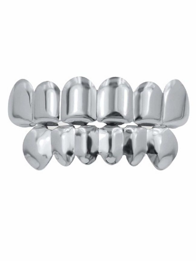 6 Teeth Top And 6 Teeth Bottom Clip On Plain Grillz Shop Today. Get