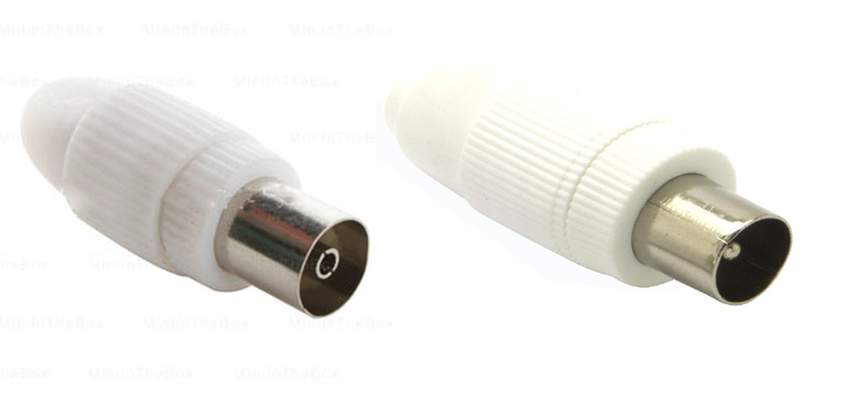 Space TV RF Male and Female Co - Axial Plugs- Italian - 20 each pack