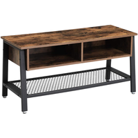 Lifespace Living Room Industrial Style Brown Wood Metal TV Stand Cabinet