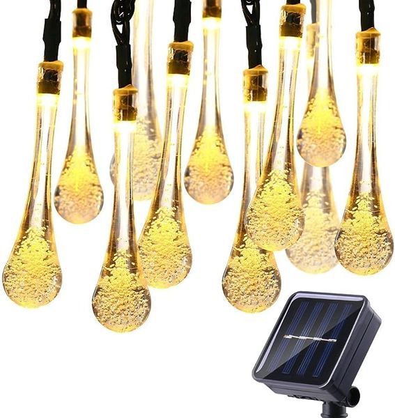 Decorative Lights 5M 20Led Outdoor Solar String Lights Droplet Bulbs Bulbs