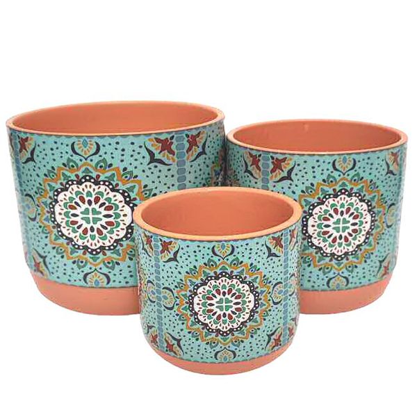 Pot Cover Decals L Blue Set of 3 18dx15, 15dx13, 11.5dx10CM