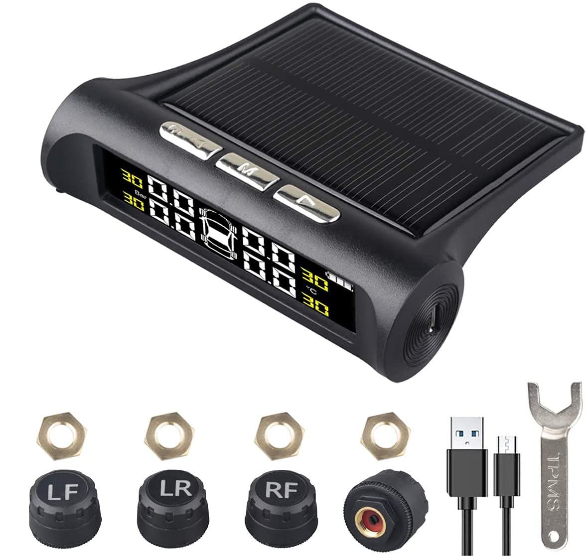 Car Tire Pressure Monitoring System, TPMS Solar Monitor System