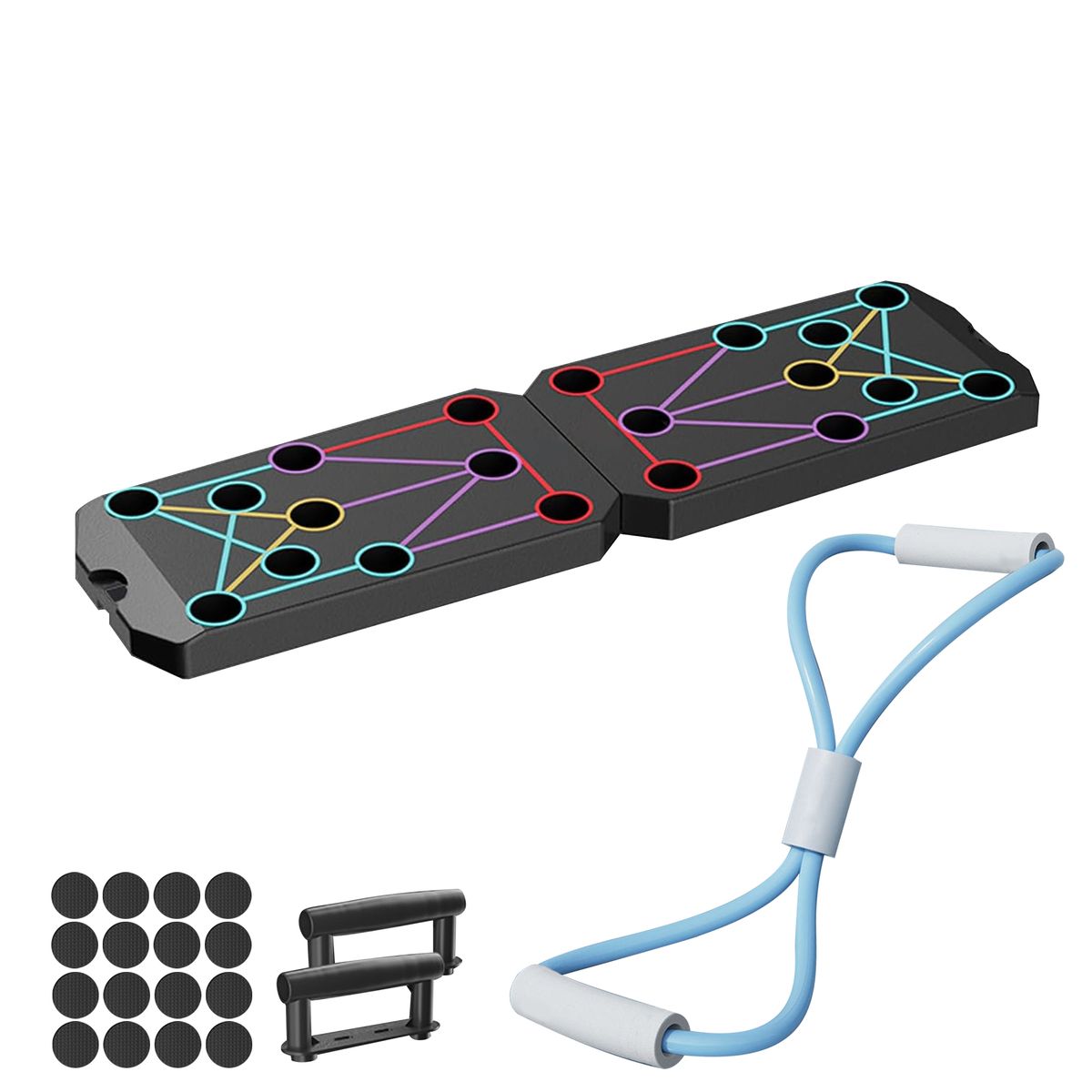 Foldable Push Up Board Push Up Stand Board with Resistance Band Set