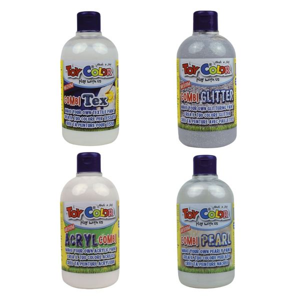 Toy Color - Paint Medium Pack - 4 Effects for Tempera Paints - 4 x 250ml