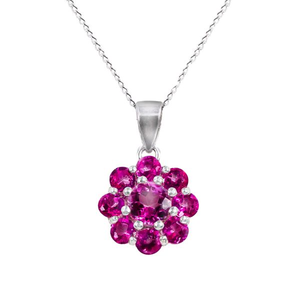 Bright Pink Topaz and 925 Sterling Silver Pendant Necklace 44cm Chain