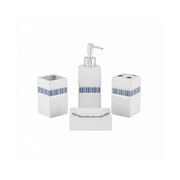 Ceramic 4 Piece Bathroom Accessory Set