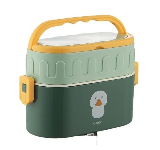 Portable double-layer cartoon oval lunch box