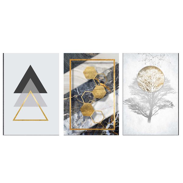 Black, Gold Cotton Canvas cm Abstract Wall Art