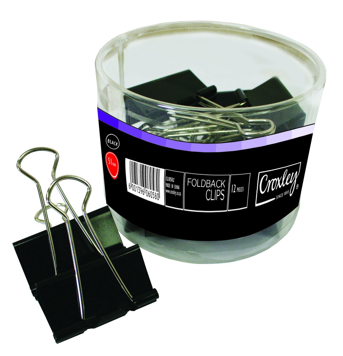 Croxley Foldback Clips 51mm (Tub of 12) Shop Today. Get it Tomorrow