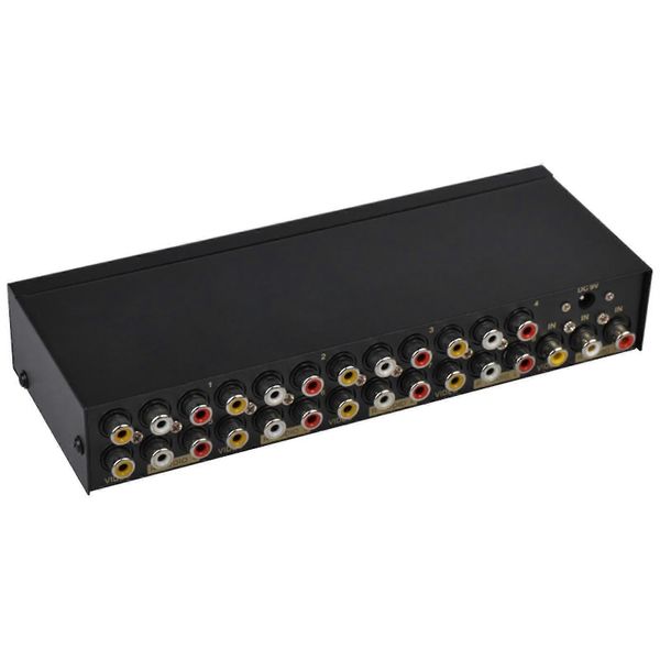 8-way Composite Rca Av Splitter 1x8 Video 1 In 8 Out Splitter Distributor Hdtv