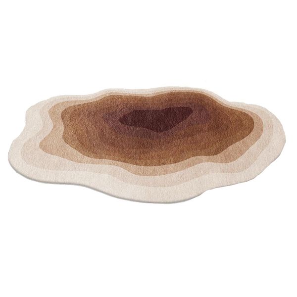 Home Decor Multi Gradient Super Soft Faux Fur Flower Shaped Rug